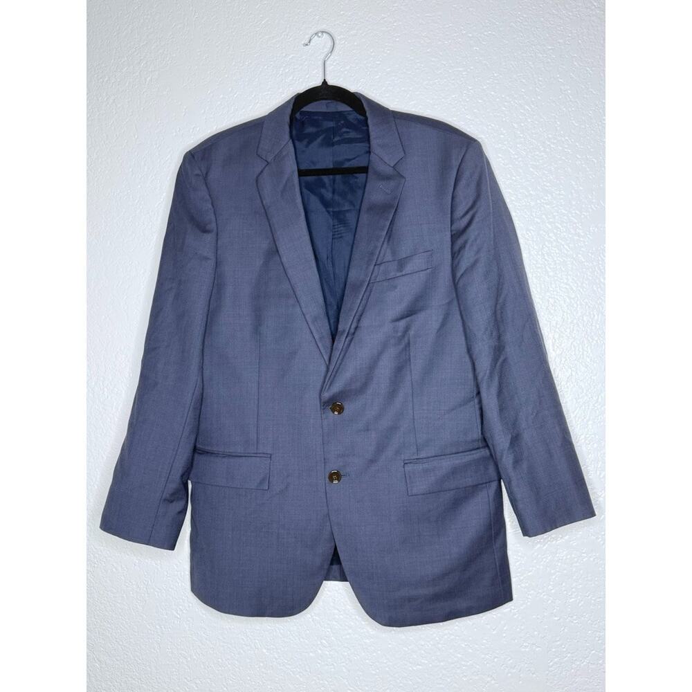 J. Crew Thompson Wool Men 40R Blue 2 Button Double Vent Sportscoat Tuxedo Suit - Picture 4 of 9